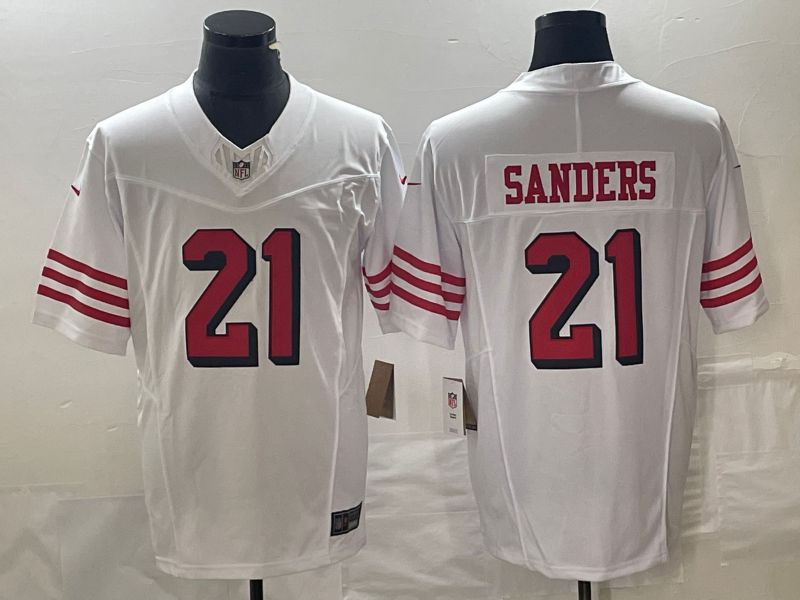 Men San Francisco 49ers #21 Sanders Nike White Vapor Limited NFL Jersey->women nfl jersey->Women Jersey